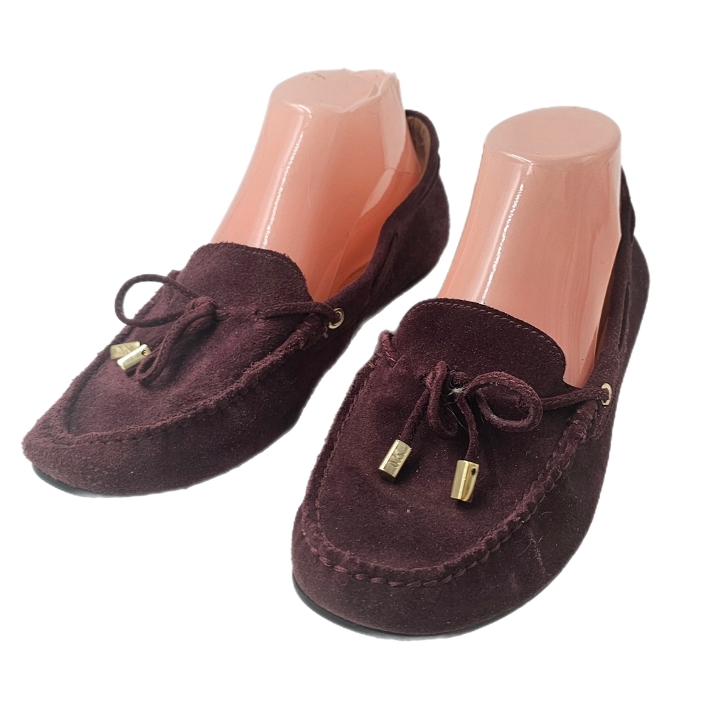 MICHAEL Michael Kors Sutton Suede Moccasin Loafers Plum Size 9 Slip On - Picture 1 of 10